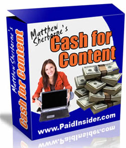 Cash For Content!